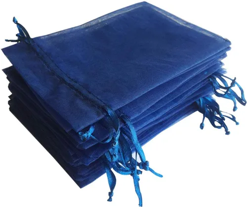 Miniatura 15 de 100 bolsas de papel de regalo de 4 x 6 pulgadas, color negro, tela de tul transparente, bolsas reutilizables con cordón para regalos de baby shower