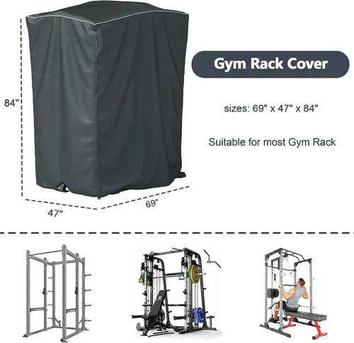 Miniatura 2 de Funda para jaula eléctrica para estante de sentadillas, cubierta impermeable de alta resistencia para equipos de gimnasio con cremallera, refugio