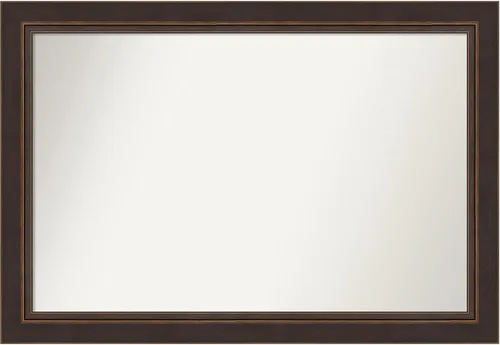 Miniatura 287 de Amanti Art Espejo de baño de bronce para sobre el fregadero, 24 x 24 pulgadas, espejo cuadrado de bronce Lara para tocador, marco de madera