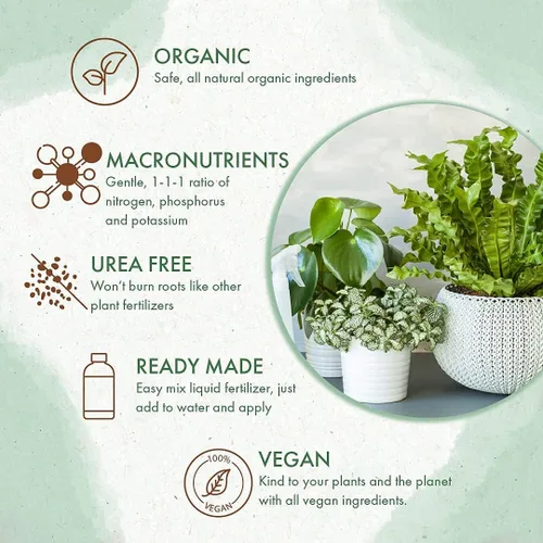 Miniatura 4 de Alimento orgánico para plantas de interior, fertilizante líquido multiusos, lo mejor para plantas de interior vivas en interiores + plantas comunes