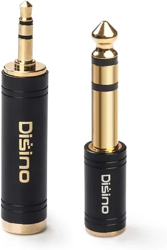 Miniatura 10 de Adaptador estéreo mono de 1/4 pulgadas a 1/8 pulgadas, nuevo conector TS macho de 0.250 in chapado en oro a adaptador estéreo TRS hembra de 0.138 in