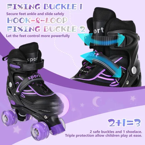 Miniatura 4 de Patines en línea G MGY OLED para niños pequeños, patines ajustables en 4 tallas con todas las ruedas iluminadas, patines iluminados divertidos