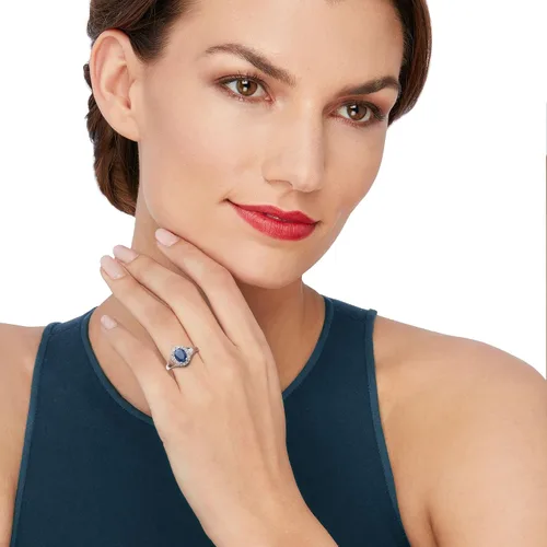 Miniatura 2 de Ross-Simons 1.50 Carat Sapphire and .30 ct. t.w. White Topaz Ring in Sterling Silver