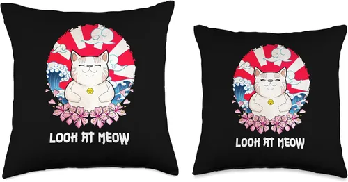 Miniatura 3 de Look at Meow Cat Mom Couples Cat Dad Lovers Funny Cat Lover Throw Pillow