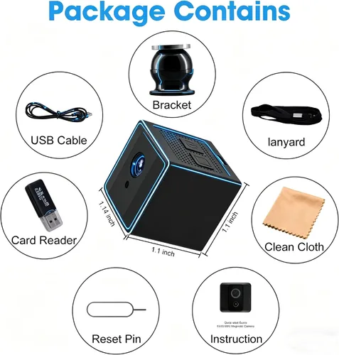 Miniatura 5 de Cámara de niñera pequeña portátil HD 1080P con visión nocturna, mini cámara inalámbrica, cámaras de vigilancia para seguridad del hogar