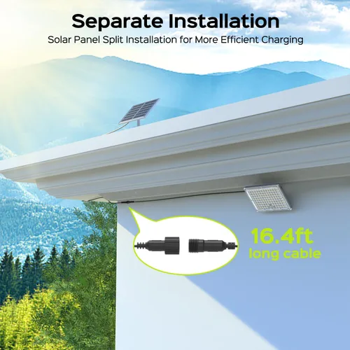 Miniatura 2 de JACKYLED Paquete de 4 focos solares para exteriores, focos solares impermeables con sensor de movimiento, iluminación de seguridad del atardecer al