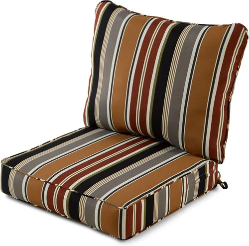 Miniatura 22 de Greendale Home Fashions Juego de cojines de asiento profundo para exterior de 2 piezas, Adobe Ártico