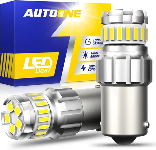 Miniatura 11 de AUTOONE Bombilla LED roja 1157 para luces de freno, bombillas LED BAY15D 2057 2357 7528 para luz trasera, 300% más brillantes, Canbus listas