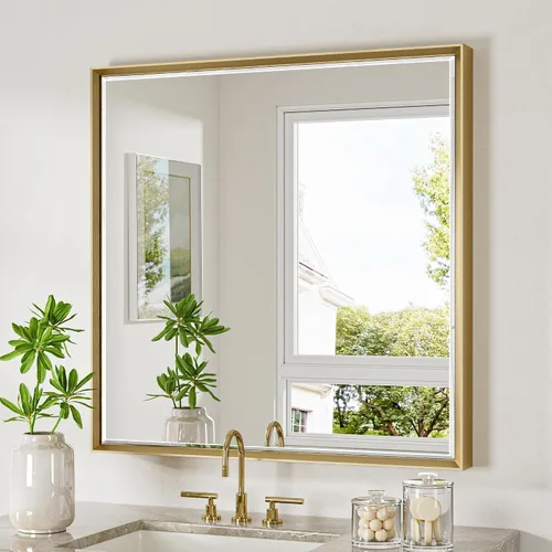 Miniatura 51 de Espejo de baño negro, espejo de baño biselado de 16 x 24 pulgadas para pared, espejo con marco negro antioxidante para decoración de baño, sala
