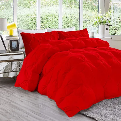 Miniatura 17 de Juego de edredón plisado de 3 piezas de 21.16 oz/m² para todas las estaciones (edredón + 2 fundas de almohada), relleno de edredón de algodón