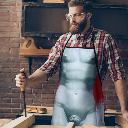 Miniatura 6 de Cabilock Delantal de cocina novedoso para hombre, divertido delantal de estatua de David para adultos para asar a la parrilla, hornear, cocina