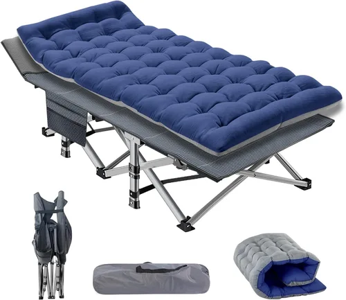 Miniatura 12 de NAIZEA - Catre plegable de campamento, cama plegable para campamento al aire libre, catre portátil militar, catres de doble capa oxford, catres
