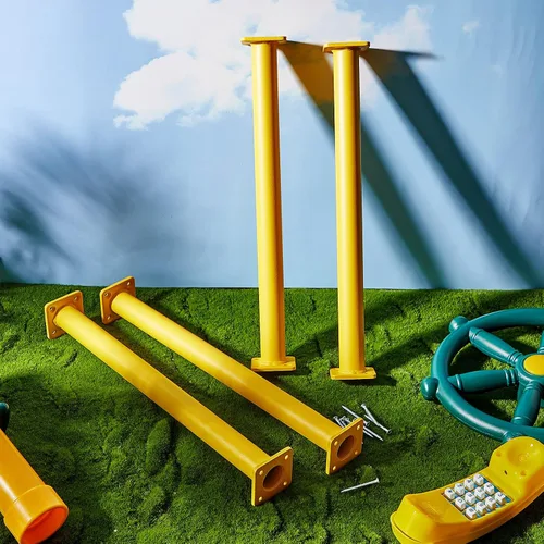 Miniatura 5 de Dunzy Juego de 12 barras de mono, accesorios para columpios, juego de peldaños de escalera, kit de herramientas de acero con tornillos para placas