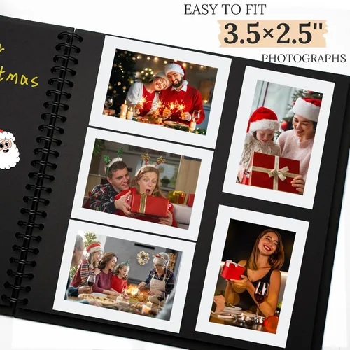 Miniatura 4 de Álbum de recortes de 8 x 8 pulgadas, álbum de recortes DIY de tapa dura de papel kraft, álbumes de fotos, 40 páginas, perfecto para fotos de 4 x 6