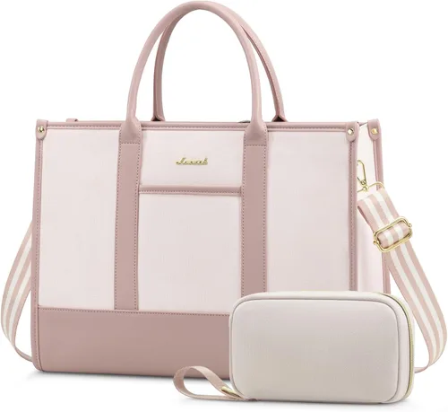 Miniatura 15 de LOVEVOOK Bolso para laptop y bolsa de mano para mujeres, bolso de trabajo de 15.6 pulgadas, gran bolso profesional para maestra, liviano, bolso