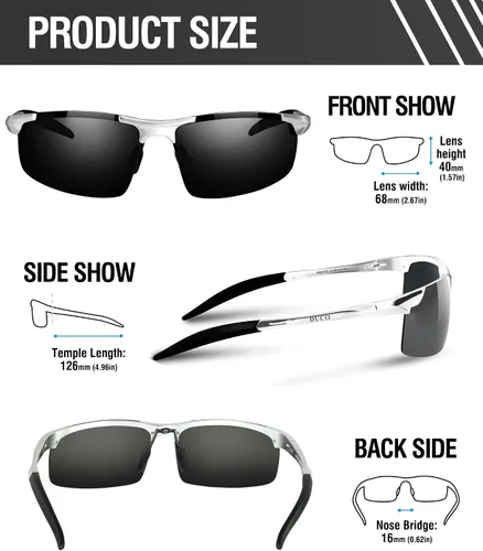 Miniatura 81 de Duco - Gafas de sol deportivas polarizadas para hombre con protección UV 8177s