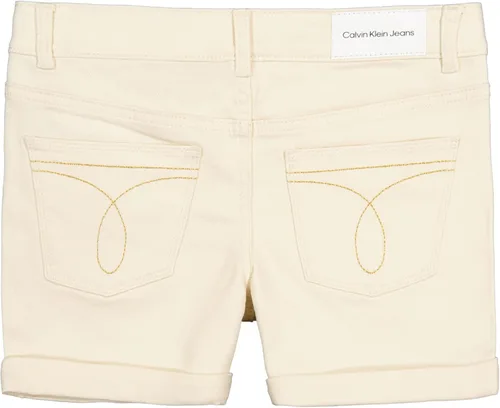 Miniatura 2 de Calvin Klein Pantalones cortos de mezclilla elásticos para niña, Perla de semillapuño