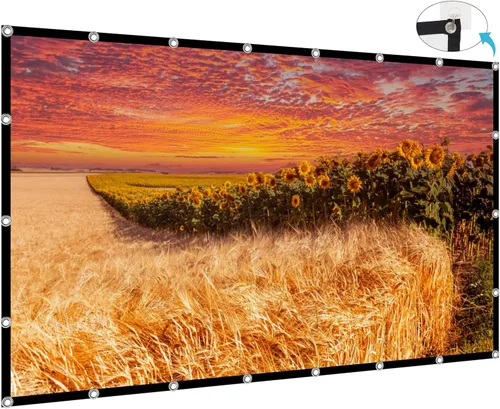 Miniatura 9 de Pantalla de proyector plegable de 60 pulgadas, XINLEMY 4K 16:9 HD, pantalla de proyección portátil de cine de doble cara para cine en casa, patio