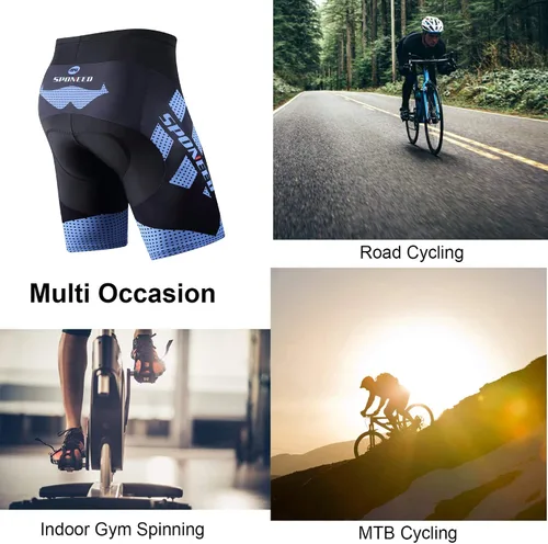 Miniatura 32 de sponeed Pantalones cortos de ciclismo para hombre, pantalones acolchados para ciclismo, ropa de ciclismo