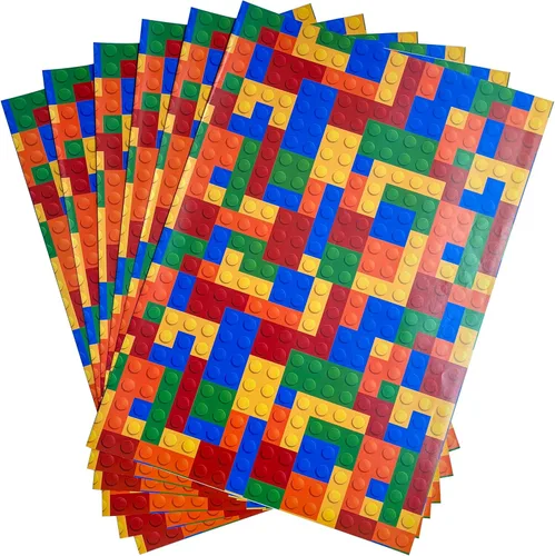 Miniatura 3 de Dtiafu Papel de regalo de bloques de construcción, bonito papel de regalo de cumpleaños para niños y niñas, 20 x 28 pulgadas por hoja (6 hojas)
