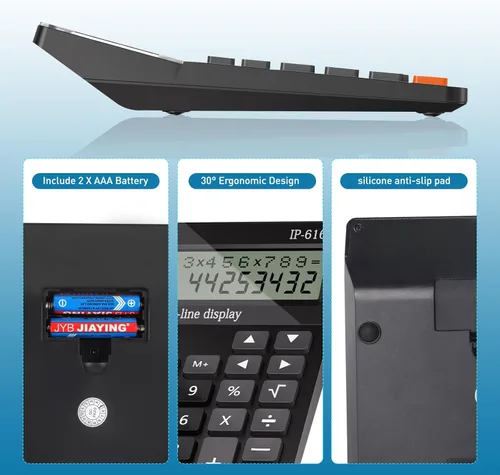 Miniatura 3 de Calculadoras de escritorio, calculadora de escritorio con pantalla grande de 2 líneas, calculadora básica parlante con botón grande y volumen