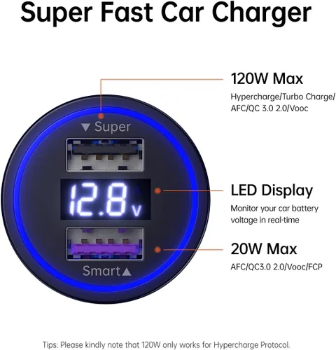 Miniatura 3 de Para Xiaomi Cargador de coche 120W 100W 90W 67W Hypercharge Cargador rápido para Xiaomi 17 15 14 13 12 14t 13t 12t 12s Pro Lite Redmi Note K80 K70