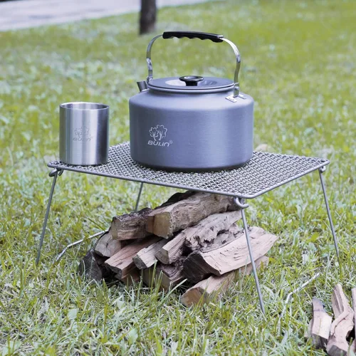 Miniatura 5 de Bulin Hervidor de campamento, estufa portátil grande de 2.2 L, hervidor de té de calentamiento rápido, agua caliente hirviendo para fuego abierto