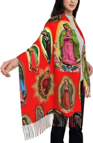 Miniatura 6 de TNIJWMG Bufanda Virgen María para mujer, chal suave para otoño e invierno, regalos católicos