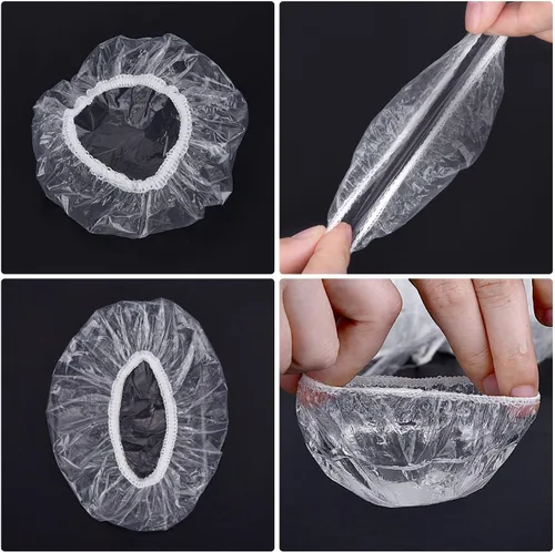 Miniatura 5 de Outus - 100 unidades de protectores de oído desechables transparentes de plástico, impermeables para ducha, tinte de pelo, baño