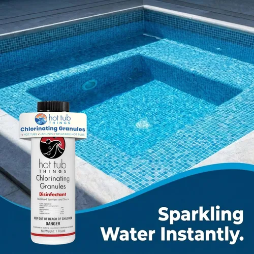Miniatura 7 de Hot Tub Things Gránulos de cloro para bañera de hidromasaje y spa, concentrado de cloración de disolución rápida, desinfectante y oxidante