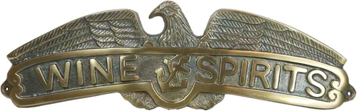 Ebros Gift Náutico Patriótico Marino Calvo Águila Marinero Ancla Vino Y Espíritus Bronce Plateado Aluminio Decoración de Pared Placa Hombre Cueva