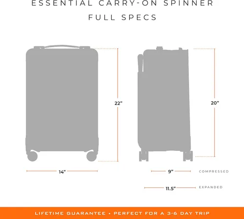 Miniatura 21 de Briggs & Riley Spinner, Negro, 22-inch Baseline Essential Carry-On, Briggs & Riley Spinners de línea base