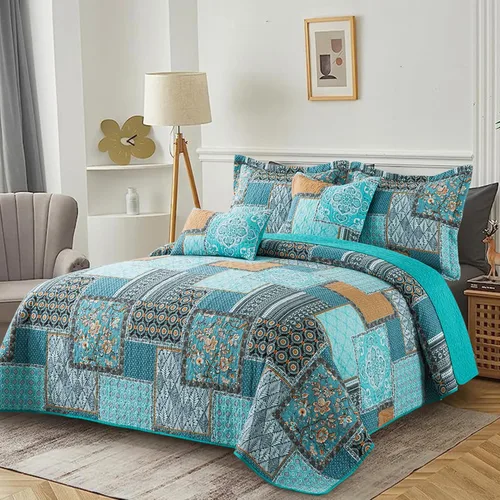 Miniatura 2 de BEDISELY Colchas de algodón tamaño Queen, colcha ligera estilo granja tamaño Queen (90 x 98 pulgadas), juego de ropa de cama floral suave y Casa