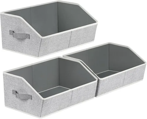 Miniatura 62 de Homsorout Organizador trapezoidal para armario, cestas grandes para organizar, caja de almacenamiento de tela para estantes, cubos de almacenamiento