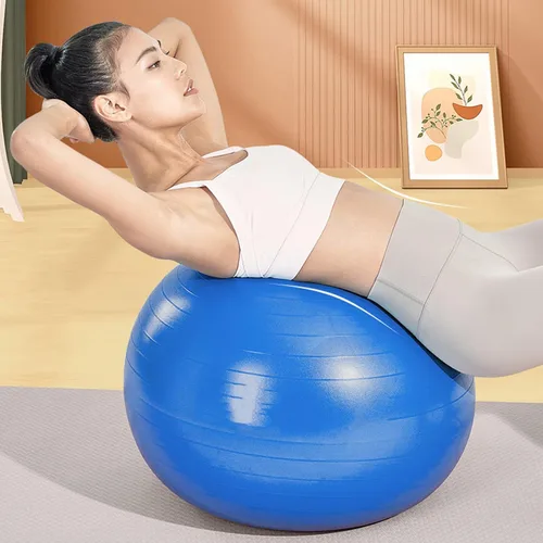 Miniatura 2 de Pelota de yoga y pilates, antideslizante, goma resistente, 22 pulgadas, entrenamiento de equilibrio de postura mejorado, con bomba rápida, diseño