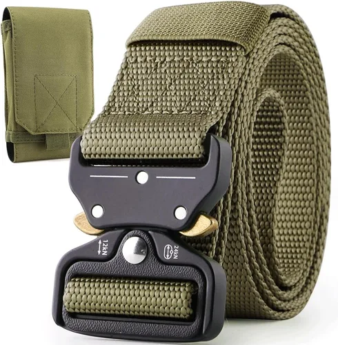 Miniatura 8 de Cinturón táctico, cinturón militar de nailon para hombres, con hebilla de liberación rápida resistente, cinturón de policía utilizado