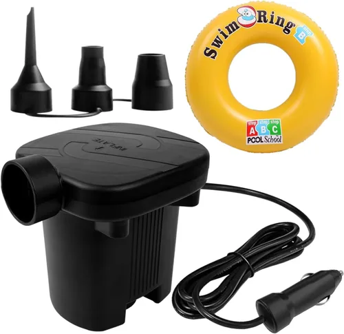 Miniatura 8 de Newpol Inflatable Bed Pump, Electric Air Pump with Free Swimming Ring for Air Mattress Beds, Inflatable Swimming Pools, Swimming Rings