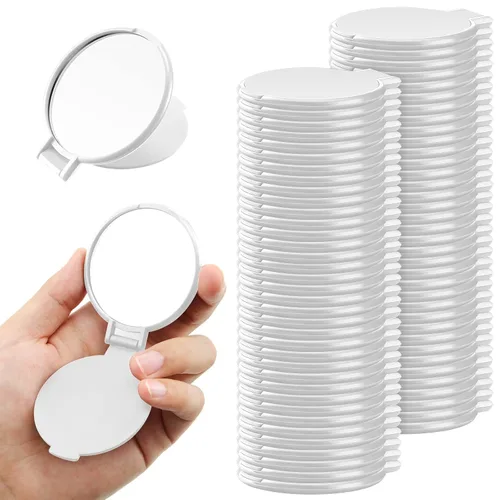 Yalikop 72 piezas de espejo compacto a granel portátil redondo espejo de maquillaje mini plegable para bolso de mujer, viajes, uso diario, regalos