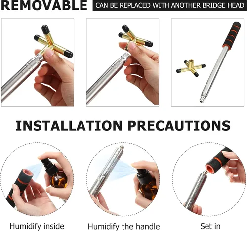 Miniatura 4 de Skylety Taco de billar para billar, accesorios de mesa de billar retráctil, soporte para taco de billar con cabezal de puente de latón extraíble