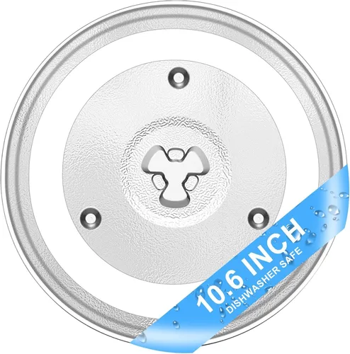 SDTC Tech Placa de vidrio para microondas de 10.6 pulgadas, bandeja de vidrio de repuesto compatible con GE, Panasonic, Toshiba, Galanz, Farberware