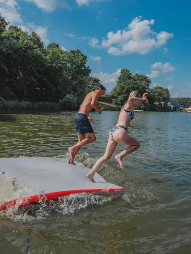 Miniatura 8 de Alfombrilla flotante inflable para lagos y piscinas, plataforma inflable, plataforma inflable, muelle de natación portátil de tamaño familiar