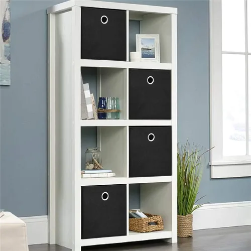 Miniatura 7 de QY-SC18-3 - Cubos de almacenamiento negros de 11 x 11 x 11 pulgadas, cubos de almacenamiento plegables de tela, cestas de almacenamiento plegables