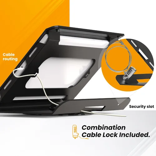 Miniatura 6 de Soporte para tableta compatible con Samsung Galaxy Tab A8 - Acero resistente con base giratoria de 360° con bloqueo de cable antirrobo BSC102BG