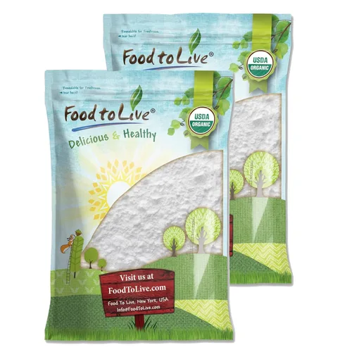 Miniatura 8 de Food to Live Harina de arrurruz orgánica, 1 libra – Polvo sin OMG, almidón fino, sin granos, vegano, a granel. Rico en fibra dietética. Espesante