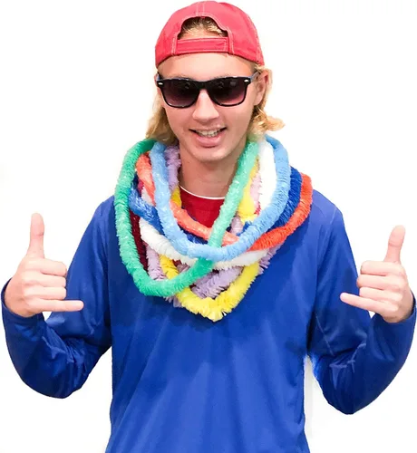 Miniatura 2 de Podzly 200 piezas hawaianas Leis – Diseños surtidos vibrantes – Ideal para celebraciones temáticas hawaianas, fiestas Luau, eventos de playa