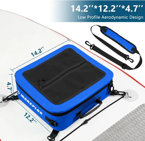 Miniatura 5 de MORXPLOR Bolsa térmica impermeable de PVC para paddleboard, 12 latas, enfriador aislado suave para paddleboard, camping, kayak Azul oscuro