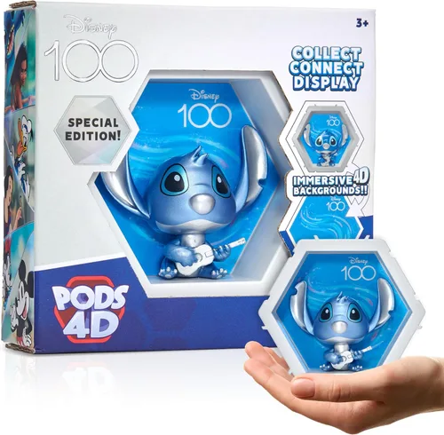 WOW! PODS 4D Disney 100 - Stitch - Coleccionable aniversario de Disney de cien años, relleno de cesta de Pascua, figuras de acción, regalos y