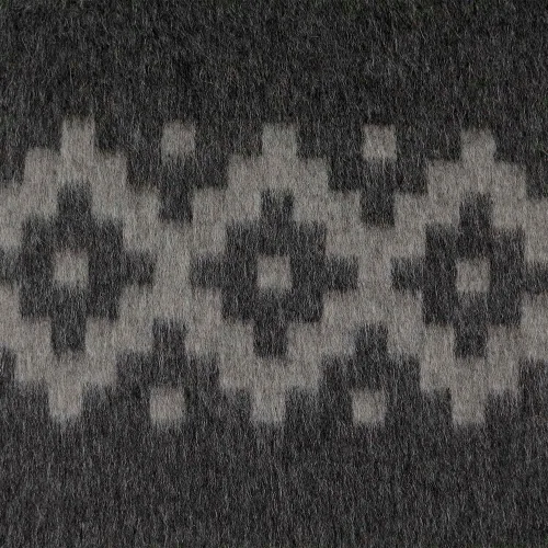 Miniatura 3 de Manta gruesa de lana de alpaca pesada para acampar al aire libre en interiores, diseño étnico suave de Perú (gris oscuro, gris suave, tamaño queen)