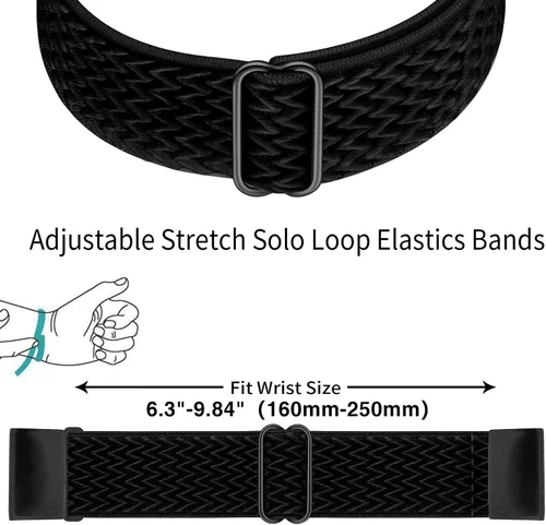 Miniatura 3 de Abanen Correas de reloj elásticas de nailon para Garmin Fenix 8 de 1.850 in/epix Pro de 1.850 in/Fenix 7/6/5, 0.86 pulgadas, ajuste rápido, suave