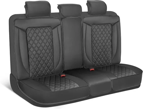 Miniatura 15 de MotorBox Haven Series - Fundas de asiento de piel de napa, para automóviles, edición Lux, fundas de asiento delantero con costuras de diamante